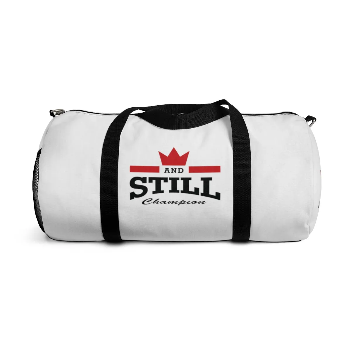 And Still Champion™ white duffle bag - small; 19" long