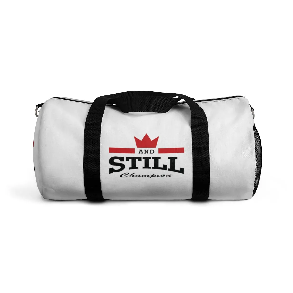 And Still Champion™ white duffle bag - small; 19" long