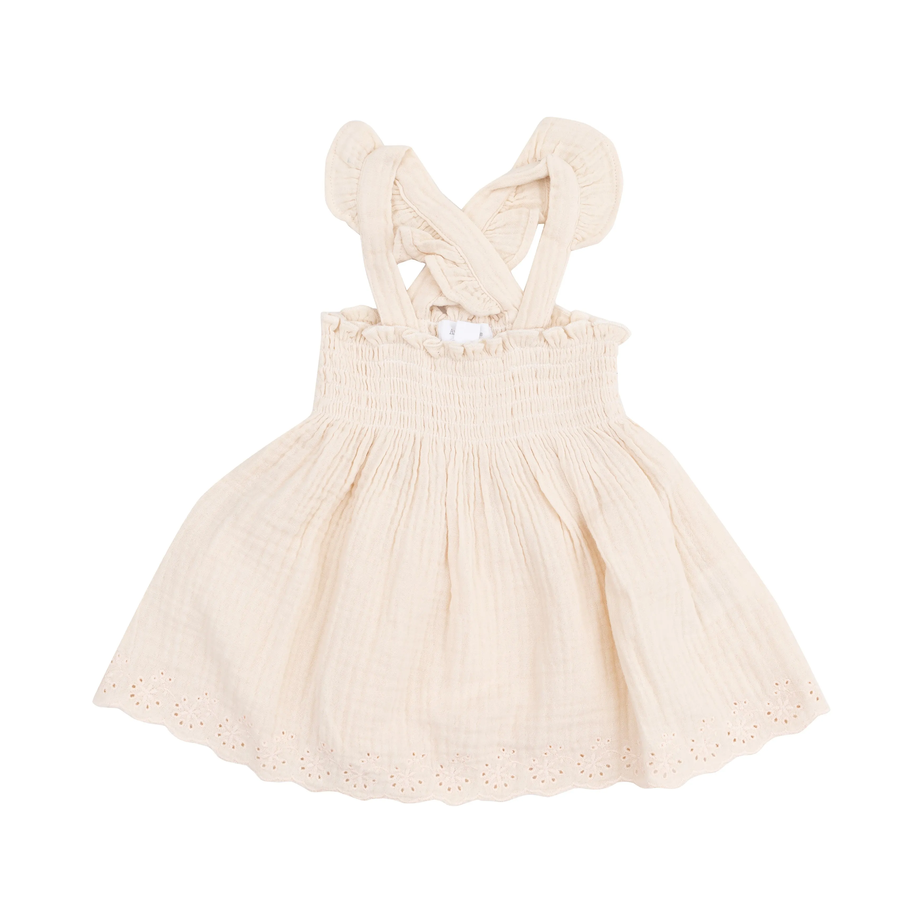 Angel Dear || White Swan Ruffle Strap Smocked Top & Diaper Cover
