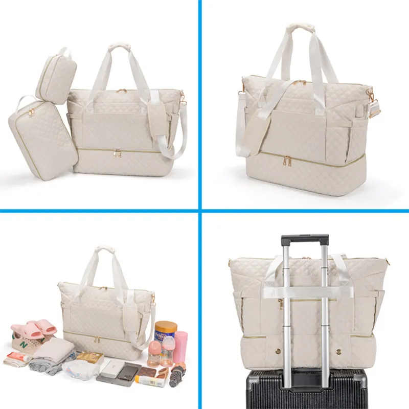 ANYMOM Mommy Diaper Bag Black Handbag 3 pcs Set with Multiple Pocket Design for Travel Outdoor Changing Fashion Mom Shoulder Bags