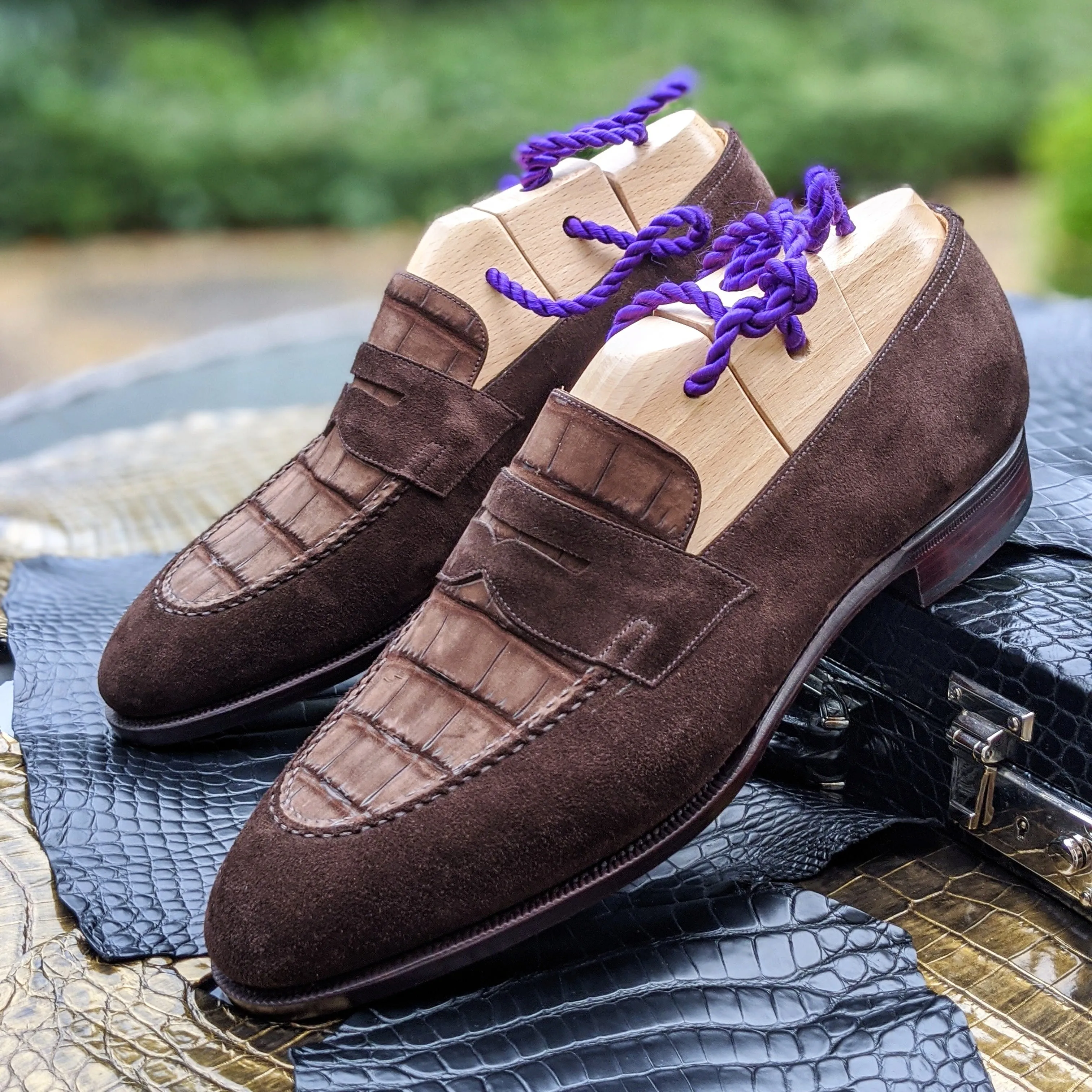 Ascot Sinatra - Brown Suede & Brown Nubuck Alligator