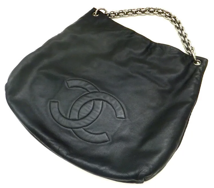 Authentic Chanel Soft and Chain Black Jumbo Hobo