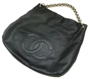 Authentic Chanel Soft and Chain Black Jumbo Hobo