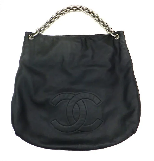 Authentic Chanel Soft and Chain Black Jumbo Hobo