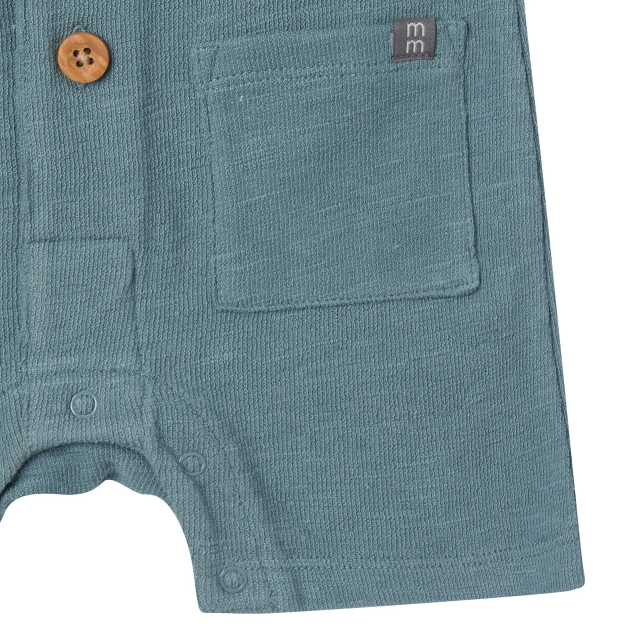 Baby Boys Teal Collared Short Sleeve Romper