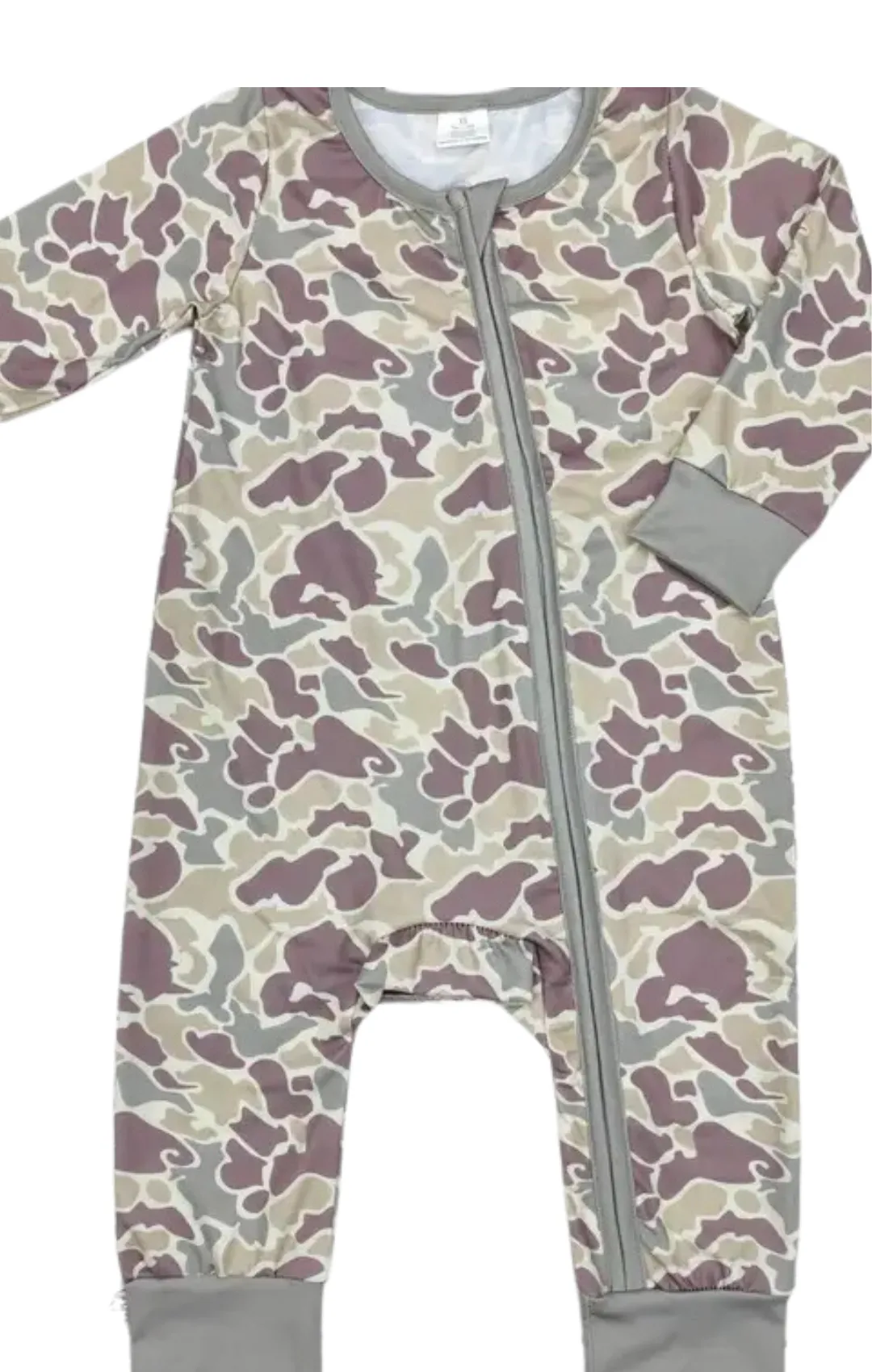 Baby Camo Print Zip Sleeper