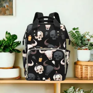 Baby Goth Skull Diaper Nappy Bag Goth Baby Bag Goth Backpack Goth Purse Goth Baby Stuff Gothic Baby Stuff Horror Spooky Nursery Skull Baby
