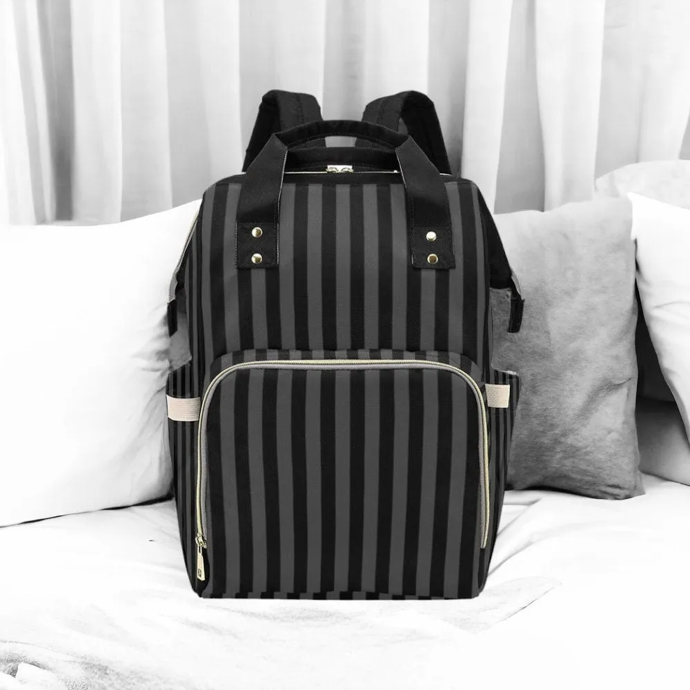 Baby Goth Striped Diaper Nappy Bag Goth Baby Bag Goth Backpack Goth Purse Goth Baby Stuff Gothic Baby Stuff Horror Spooky Nursery Skull Baby
