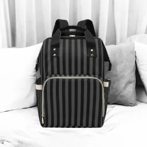 Baby Goth Striped Diaper Nappy Bag Goth Baby Bag Goth Backpack Goth Purse Goth Baby Stuff Gothic Baby Stuff Horror Spooky Nursery Skull Baby