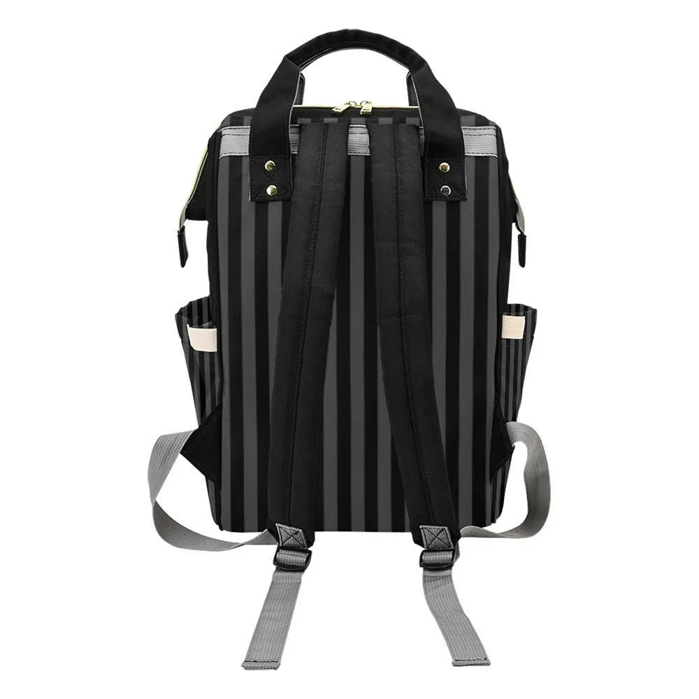 Baby Goth Striped Diaper Nappy Bag Goth Baby Bag Goth Backpack Goth Purse Goth Baby Stuff Gothic Baby Stuff Horror Spooky Nursery Skull Baby