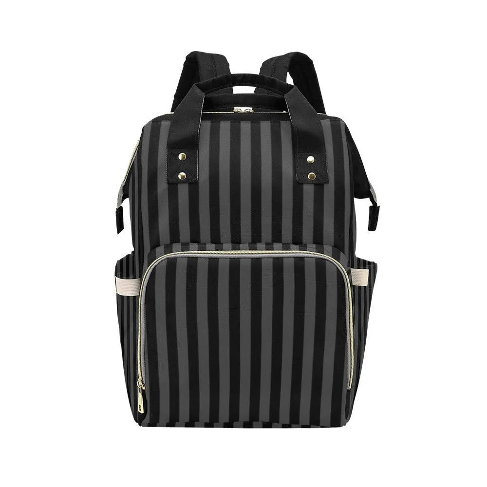 Baby Goth Striped Diaper Nappy Bag Goth Baby Bag Goth Backpack Goth Purse Goth Baby Stuff Gothic Baby Stuff Horror Spooky Nursery Skull Baby