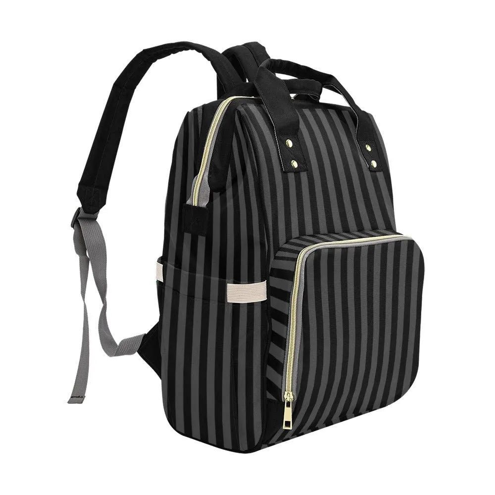 Baby Goth Striped Diaper Nappy Bag Goth Baby Bag Goth Backpack Goth Purse Goth Baby Stuff Gothic Baby Stuff Horror Spooky Nursery Skull Baby