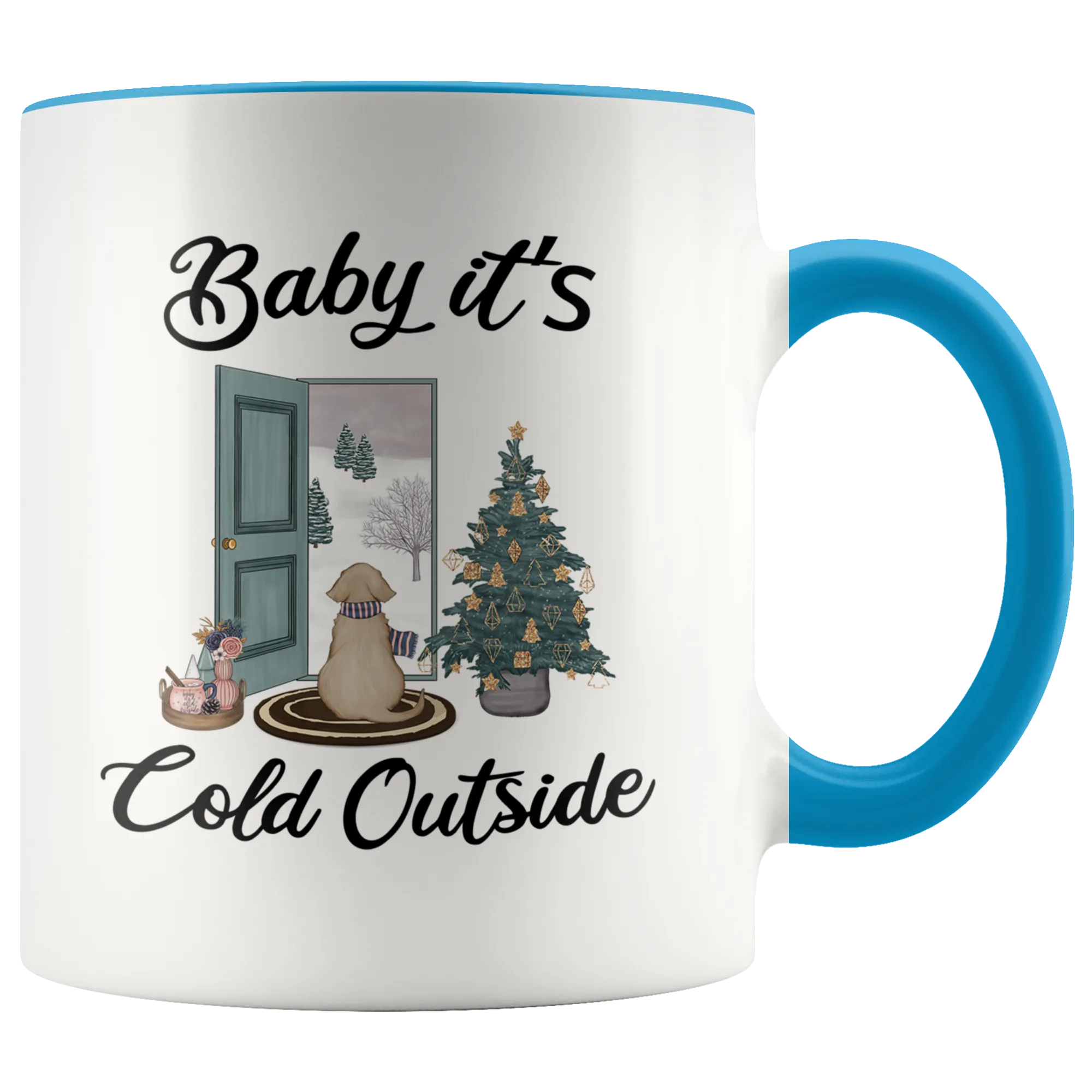 Baby it's Cold Outside Mug Christmas Gift Cute Winter Mugs with Sayings Gift for Grandma Dog Lover Coffee Cup Stocking Stuffer