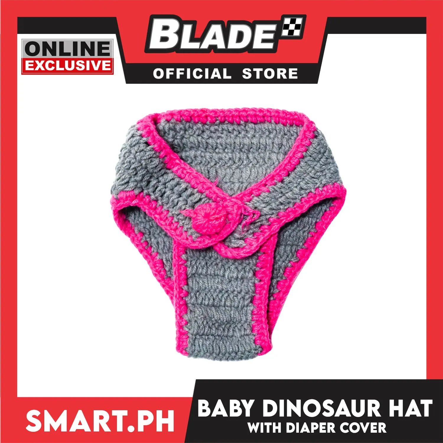 Baby Knotted Hat and Diaper Cover with Dinosaur Design (Colorful)