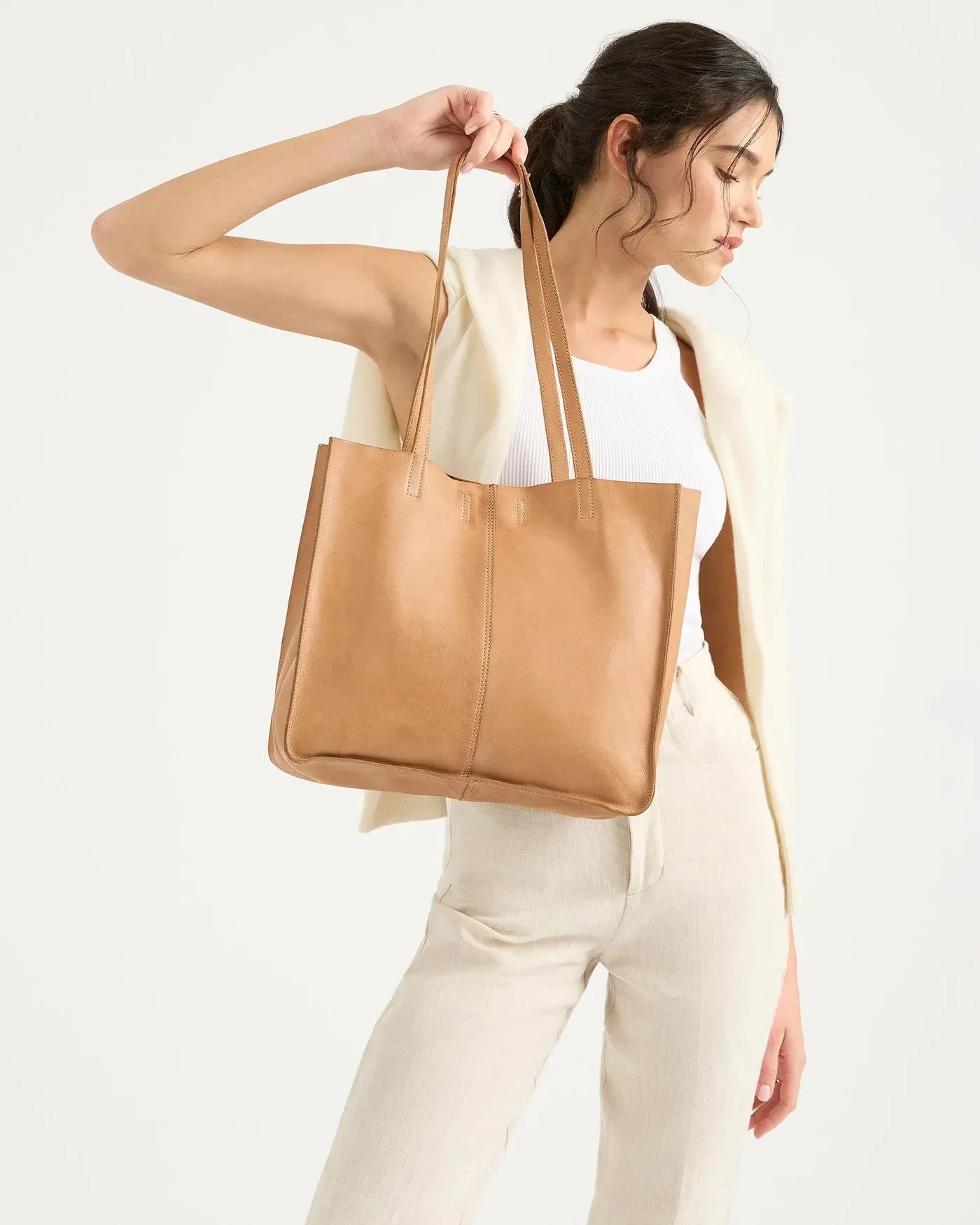 BABY UNLINED TOTE - NATURAL