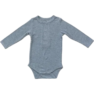 Bamboo Snap Ribbed Bodysuit - Heather Grey