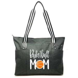 Basketball Mom Tessa Black Tote Bag for Moms