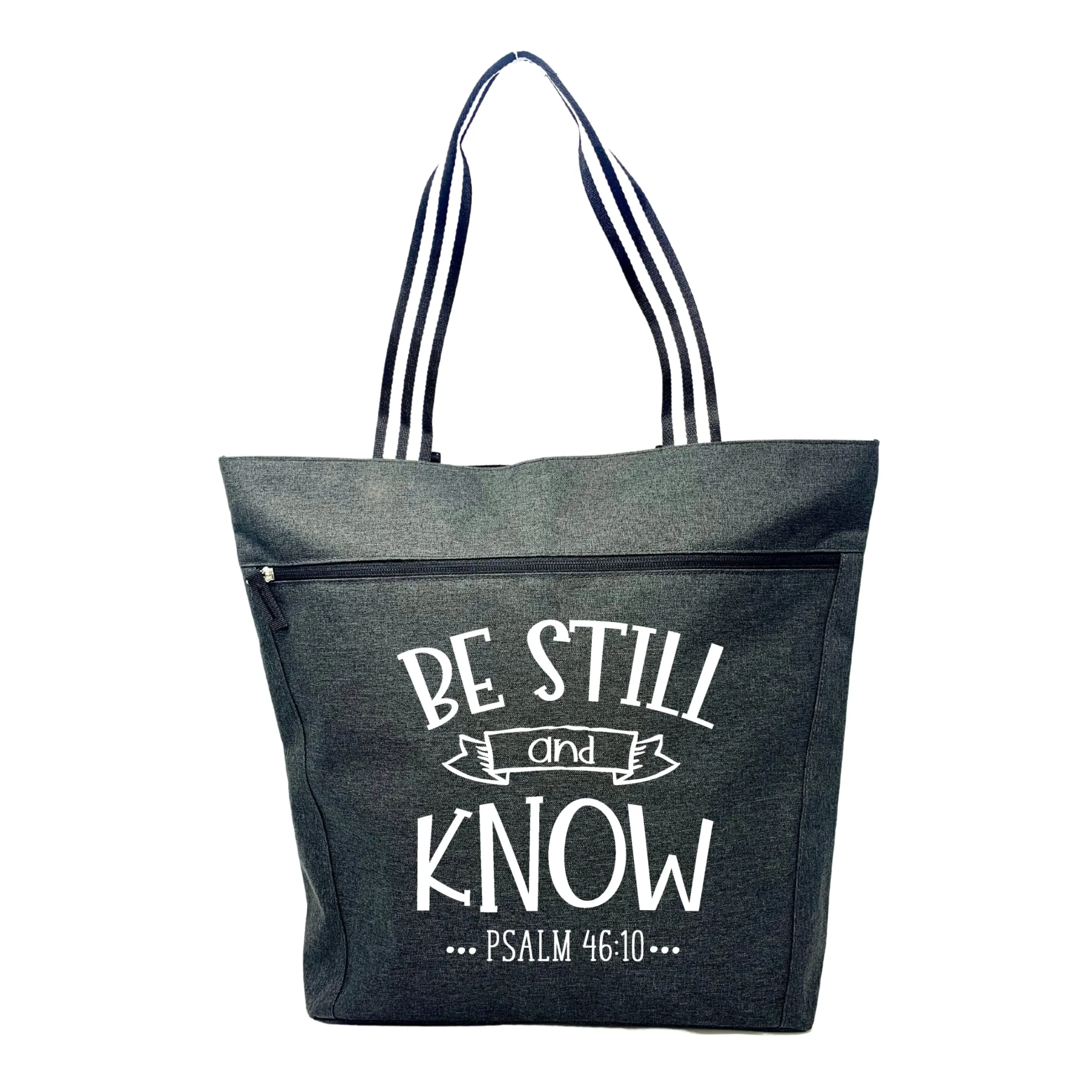 Be Still and Know Lexie Black Tote Bag