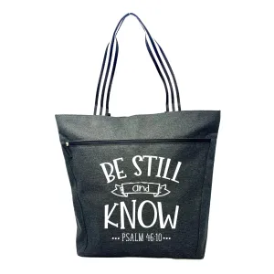 Be Still and Know Lexie Black Tote Bag