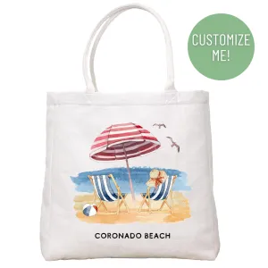 Beach Umbrella Tote Bag
