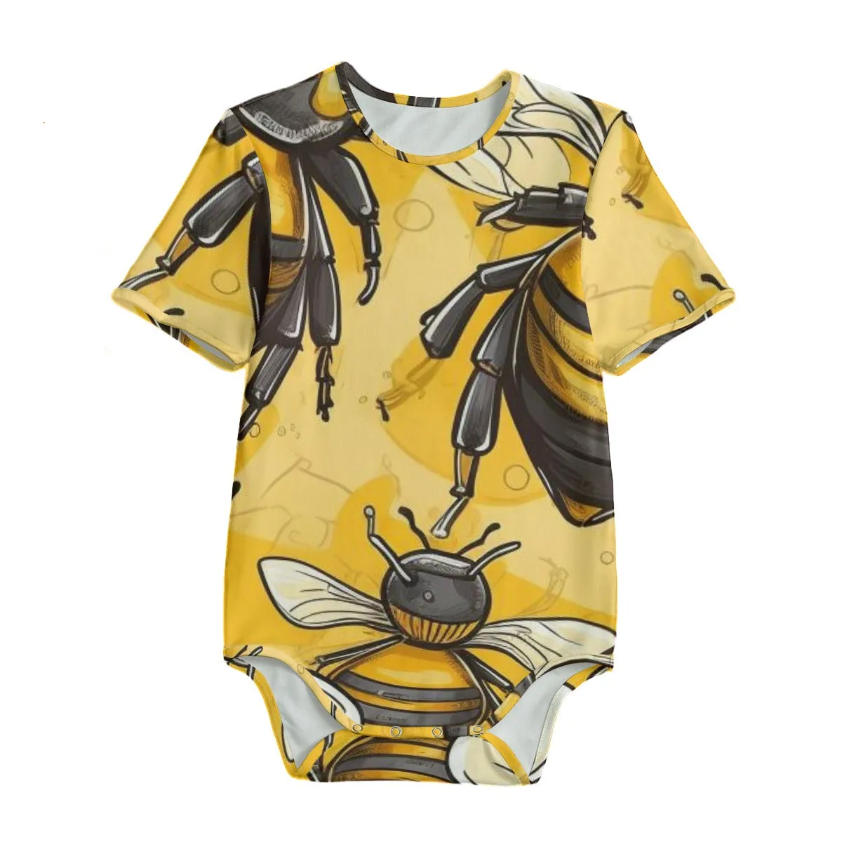 Beez Fly Yellow Bees Baby Bodysuits