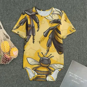 Beez Fly Yellow Bees Baby Bodysuits