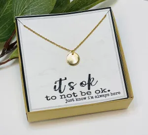 Bereavement Gift, Pet Sympathy Gift, Memorial Gift, Grief Gift, Remembrance Gift, Miscarriage Necklace, Disc Necklace, Condolence Gift, Send