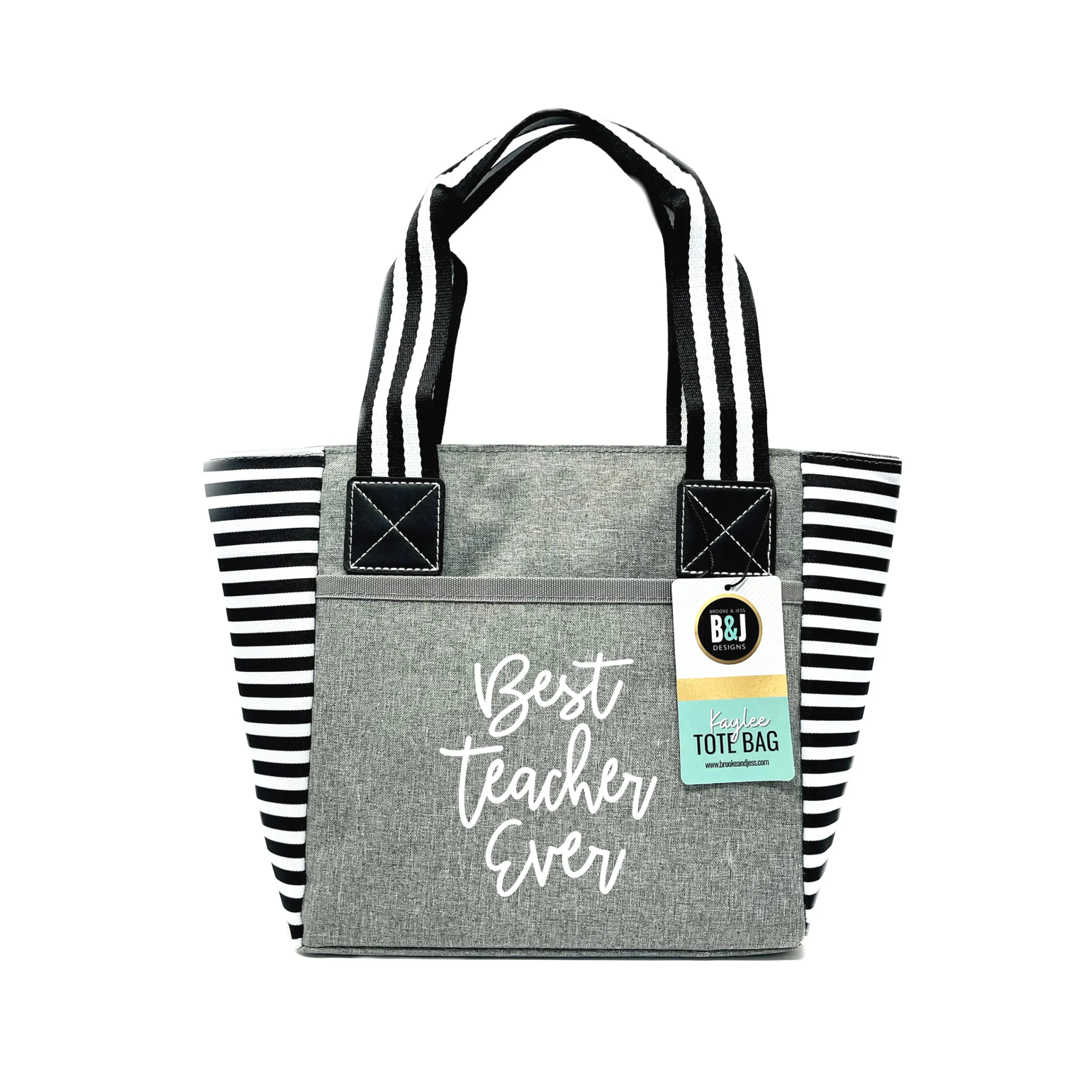 Best Teacher Kaylee Gray Tote Bag for Teachers