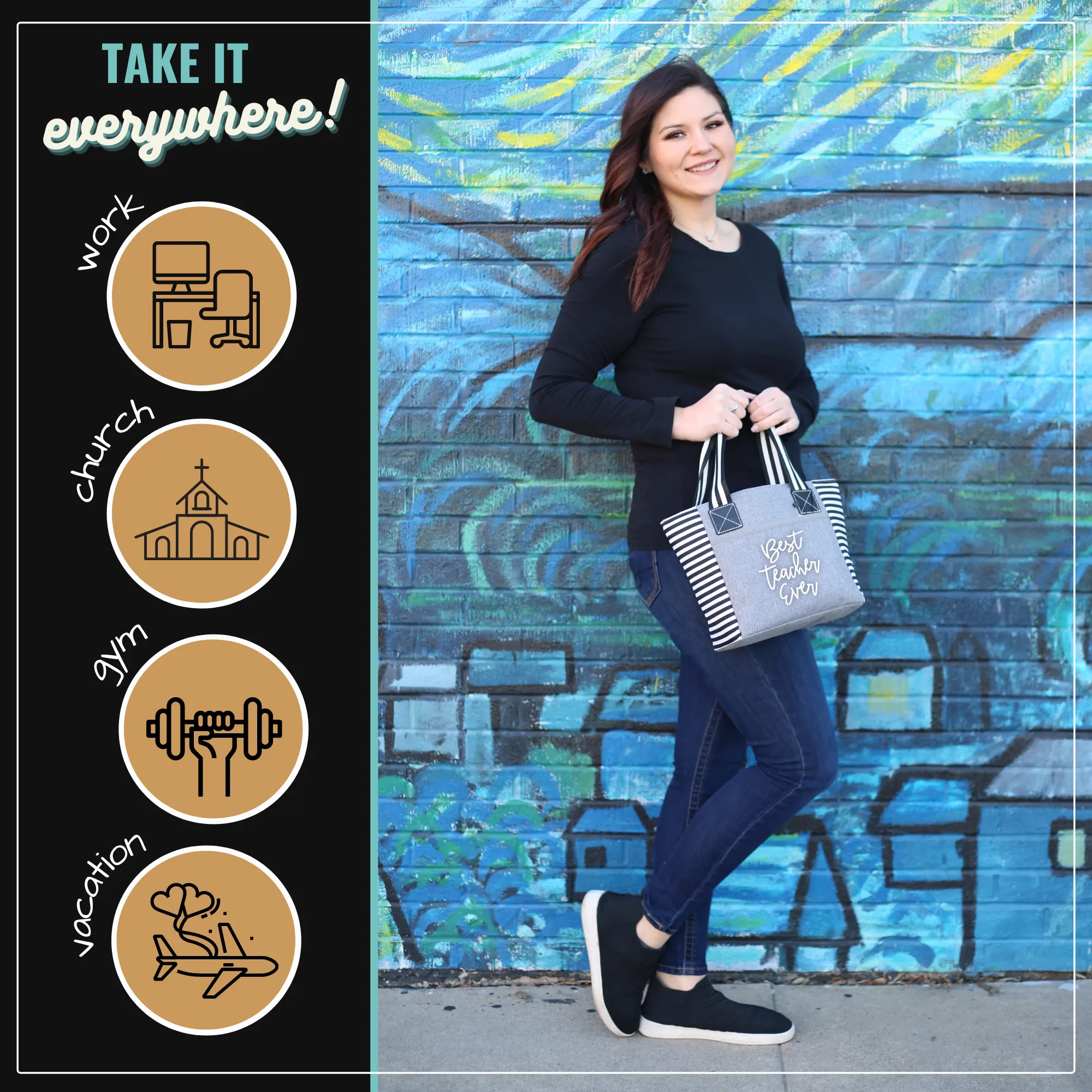 Best Teacher Kaylee Gray Tote Bag for Teachers