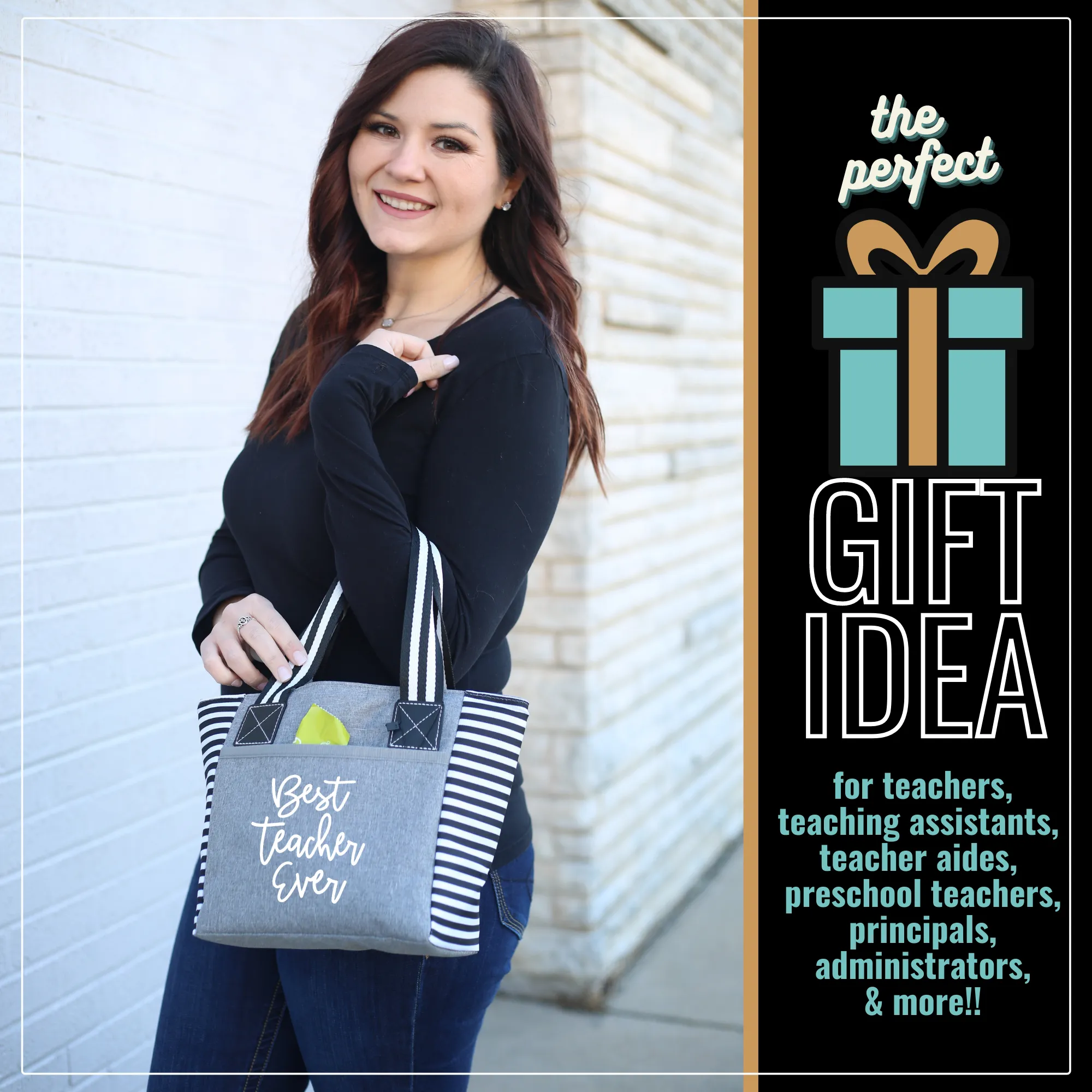 Best Teacher Kaylee Gray Tote Bag for Teachers