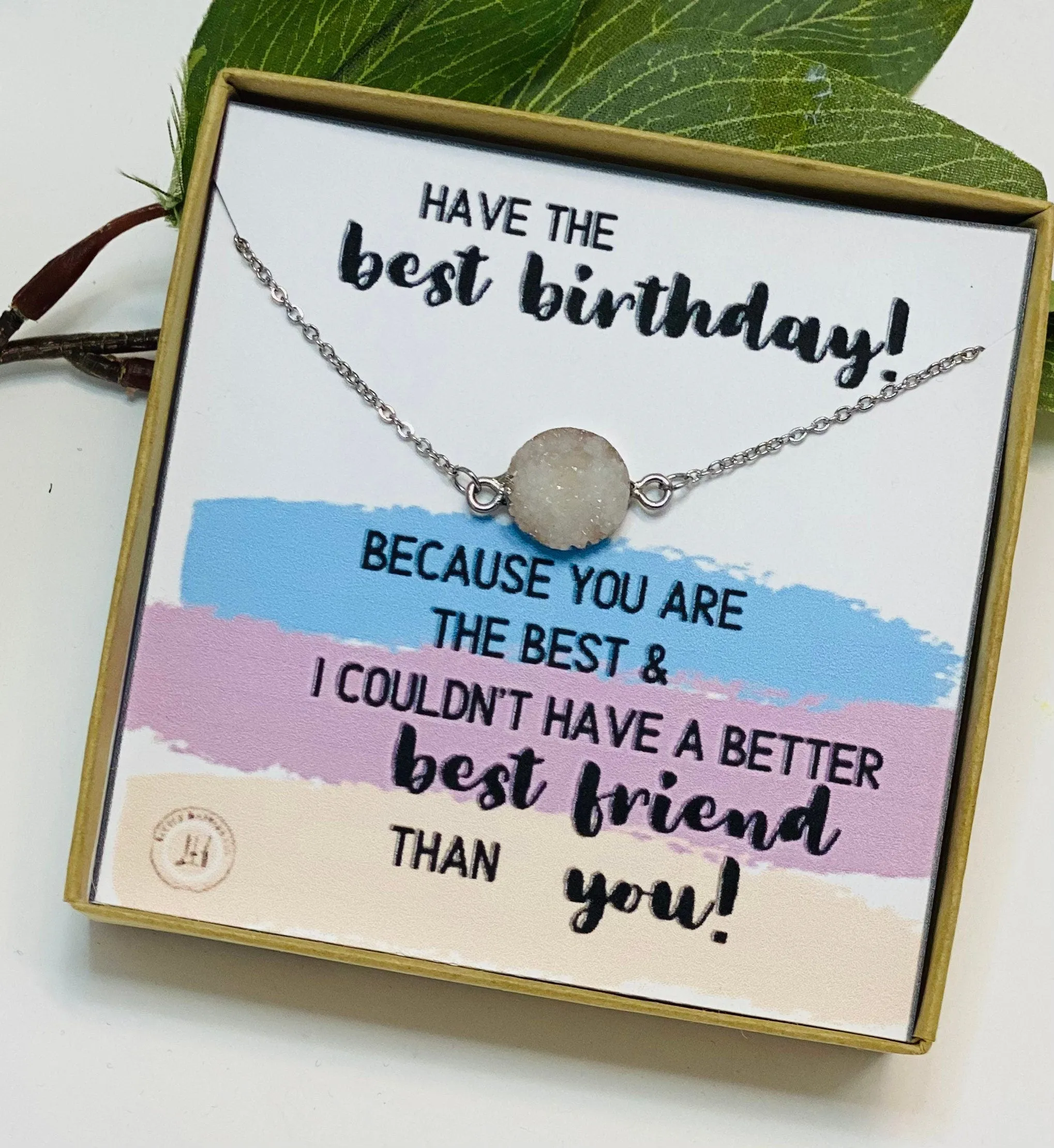 Birthday Gifts For Her, BFF Birthday Gift, Friend Birthday Gift, Druzy Necklace, Best Friend Birthday Gifts, Bestie Gifts, BFF Necklace