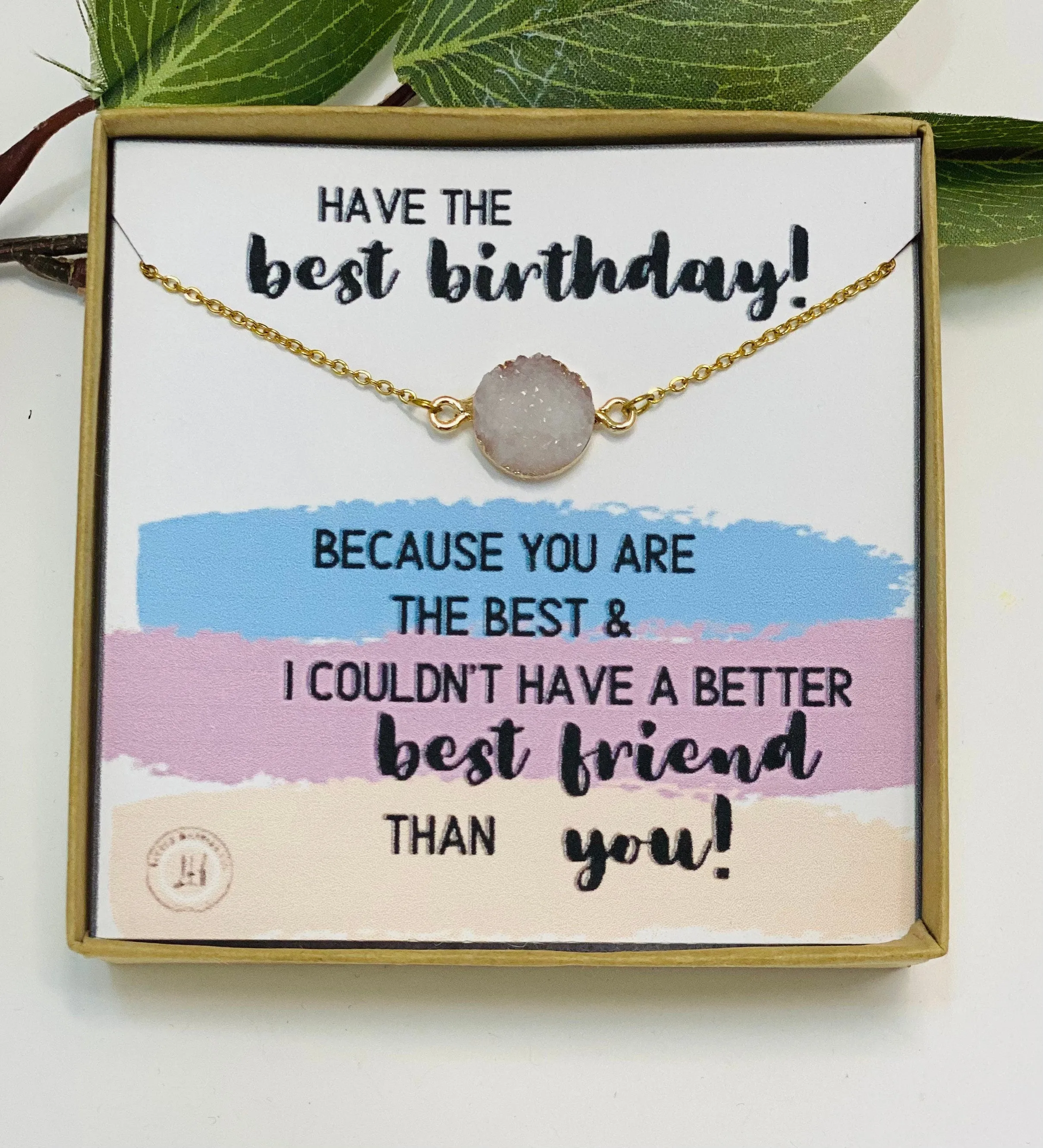 Birthday Gifts For Her, BFF Birthday Gift, Friend Birthday Gift, Druzy Necklace, Best Friend Birthday Gifts, Bestie Gifts, BFF Necklace