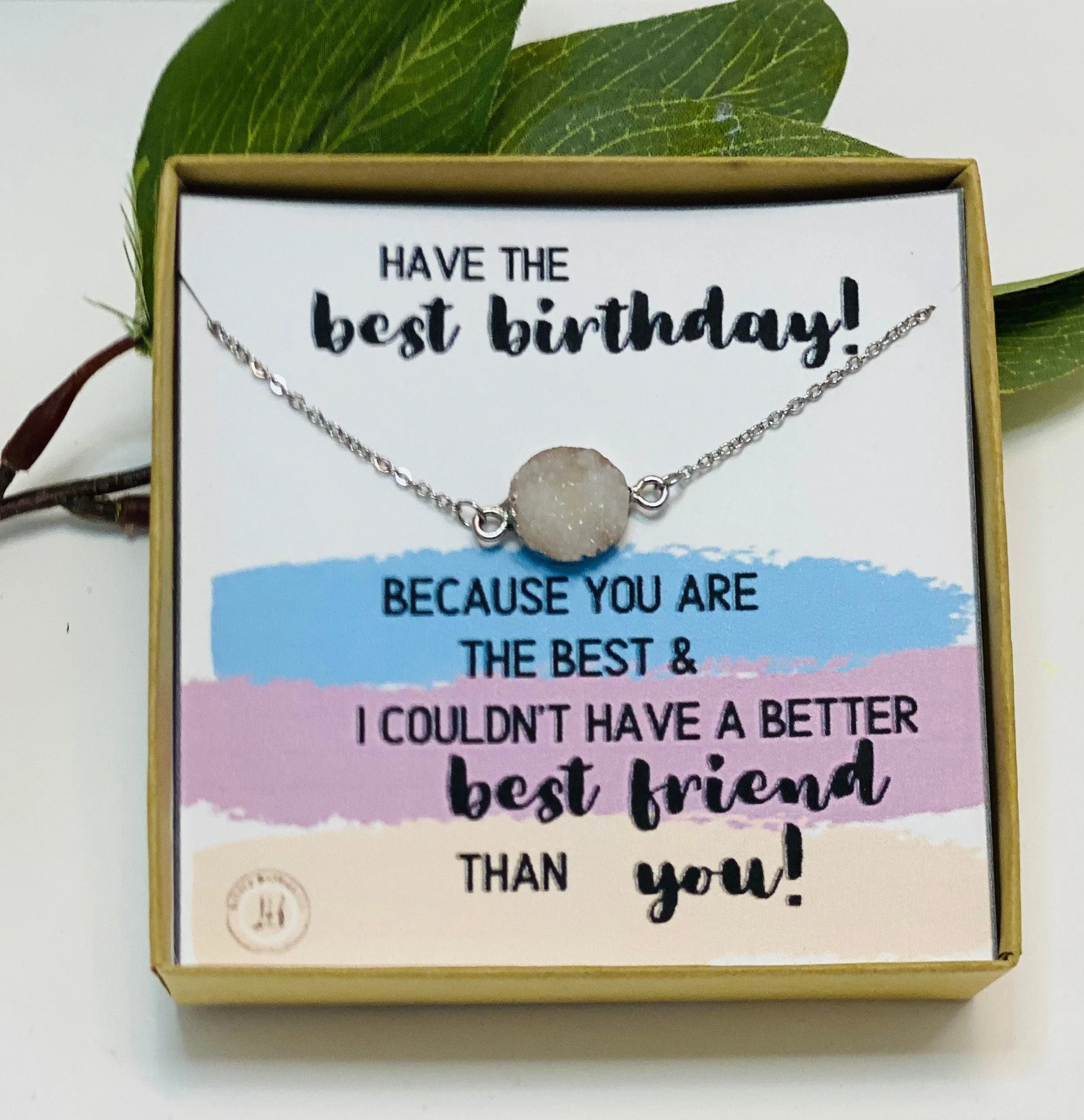 Birthday Gifts For Her, BFF Birthday Gift, Friend Birthday Gift, Druzy Necklace, Best Friend Birthday Gifts, Bestie Gifts, BFF Necklace