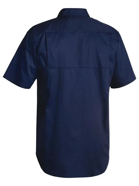 BISLEY BS1893 Cool Lightweight Drill Shirt S/Sleeve Shirt - NAVY