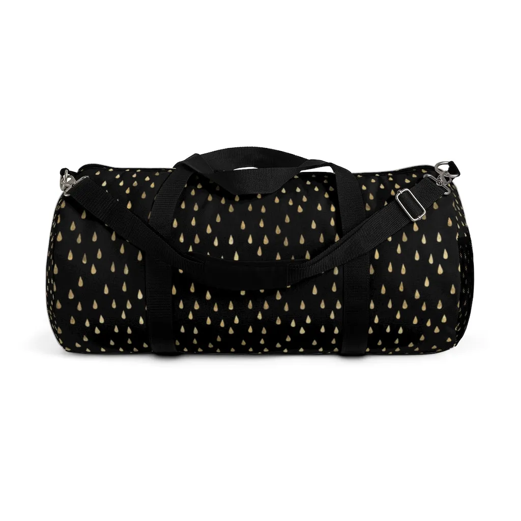 Black and Gold Raindrops Duffel Bag