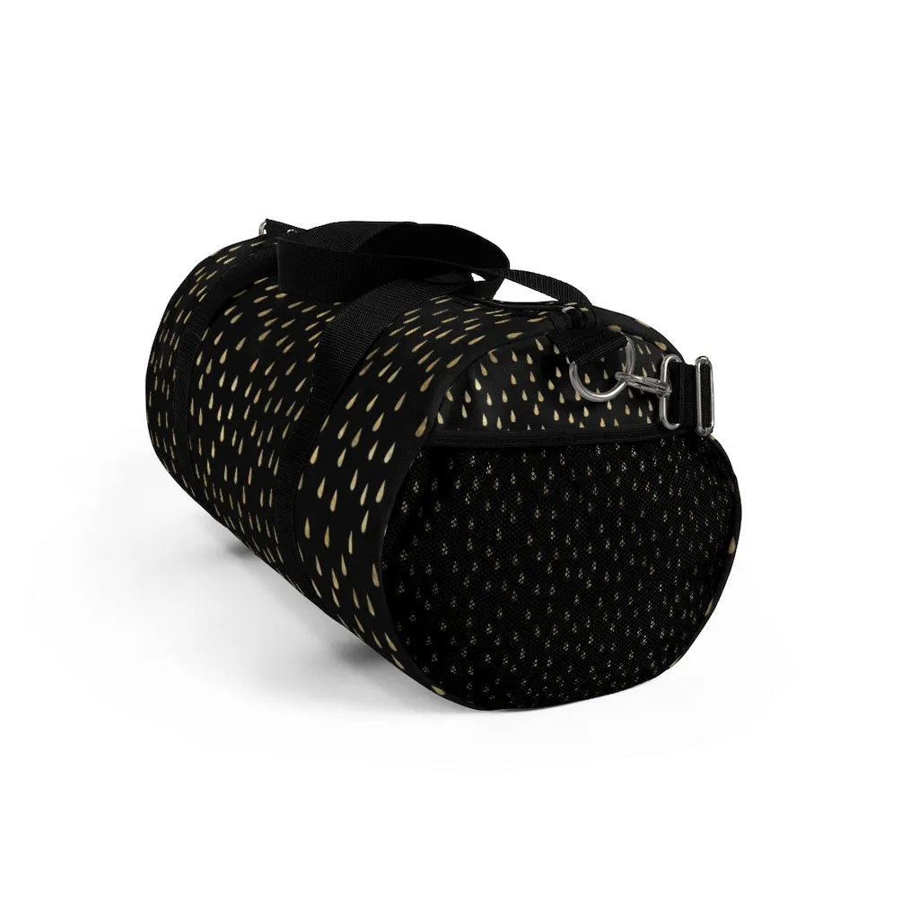 Black and Gold Raindrops Duffel Bag