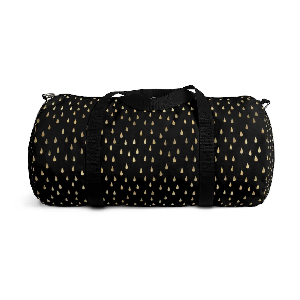 Black and Gold Raindrops Duffel Bag