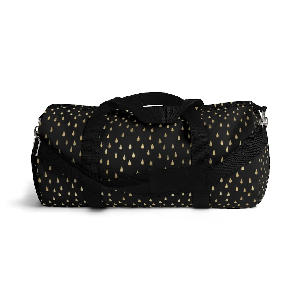 Black and Gold Raindrops Duffel Bag