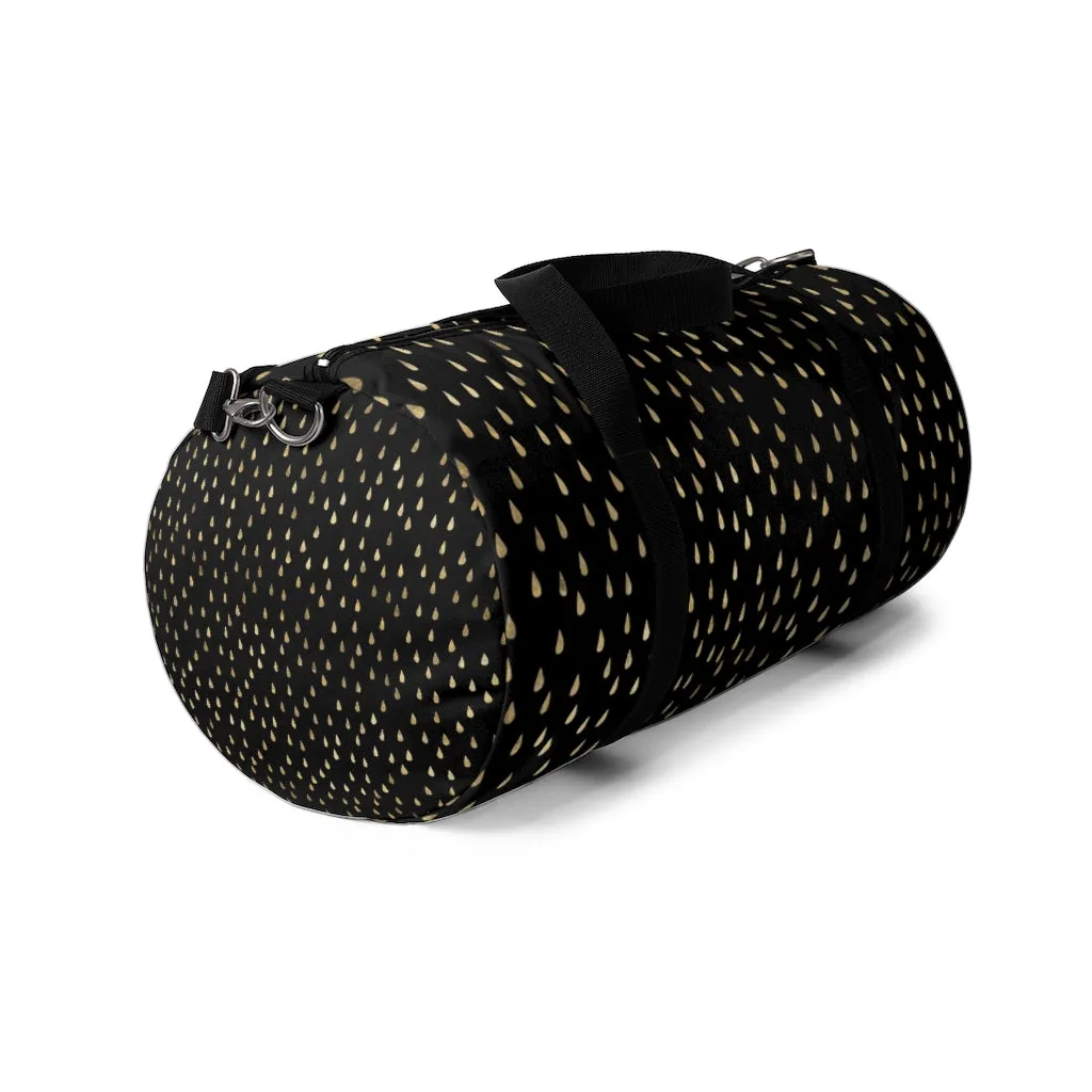 Black and Gold Raindrops Duffel Bag