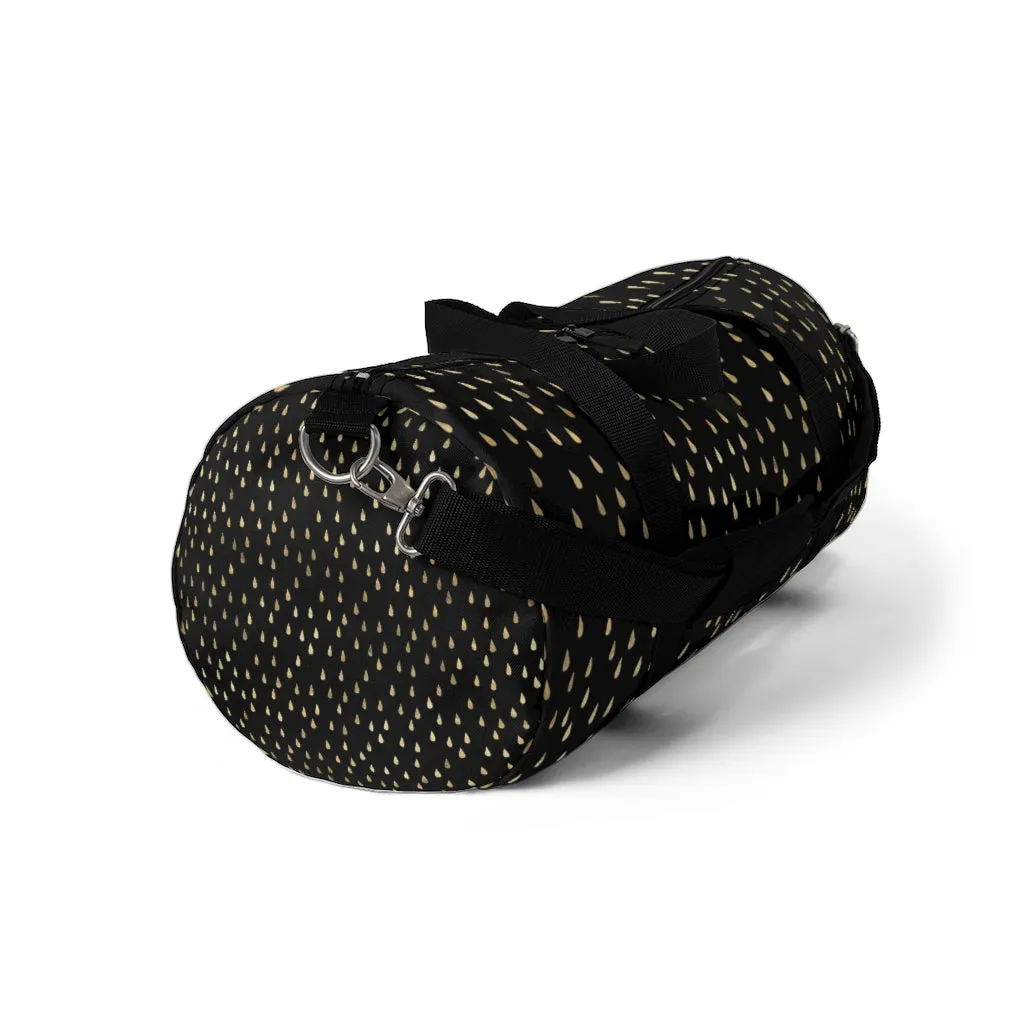 Black and Gold Raindrops Duffel Bag