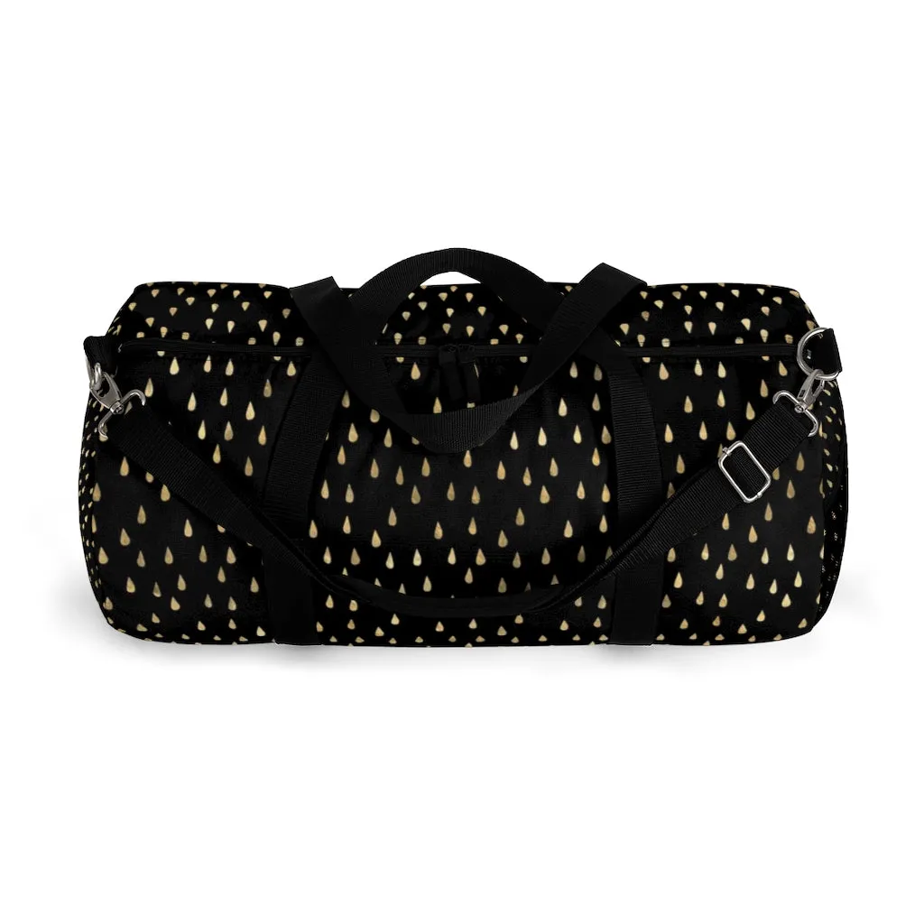 Black and Gold Raindrops Duffel Bag
