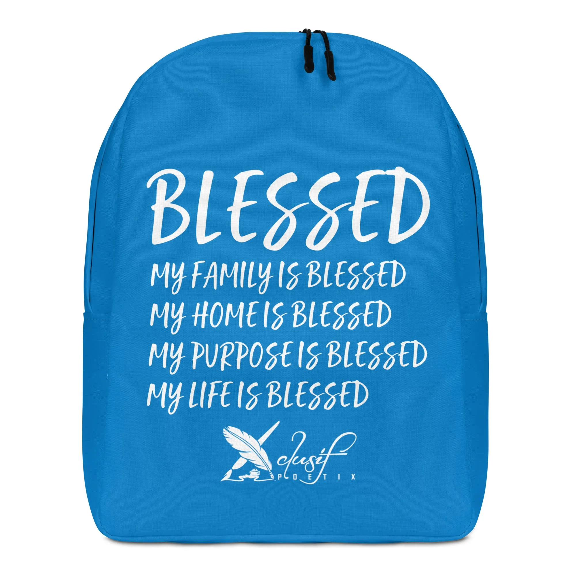 BLESSED BY XCLUSIF POETIX BLUE & WHITE Minimalist Backpack