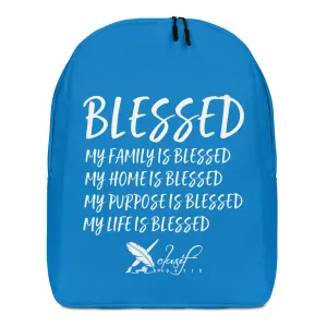 BLESSED BY XCLUSIF POETIX BLUE & WHITE Minimalist Backpack