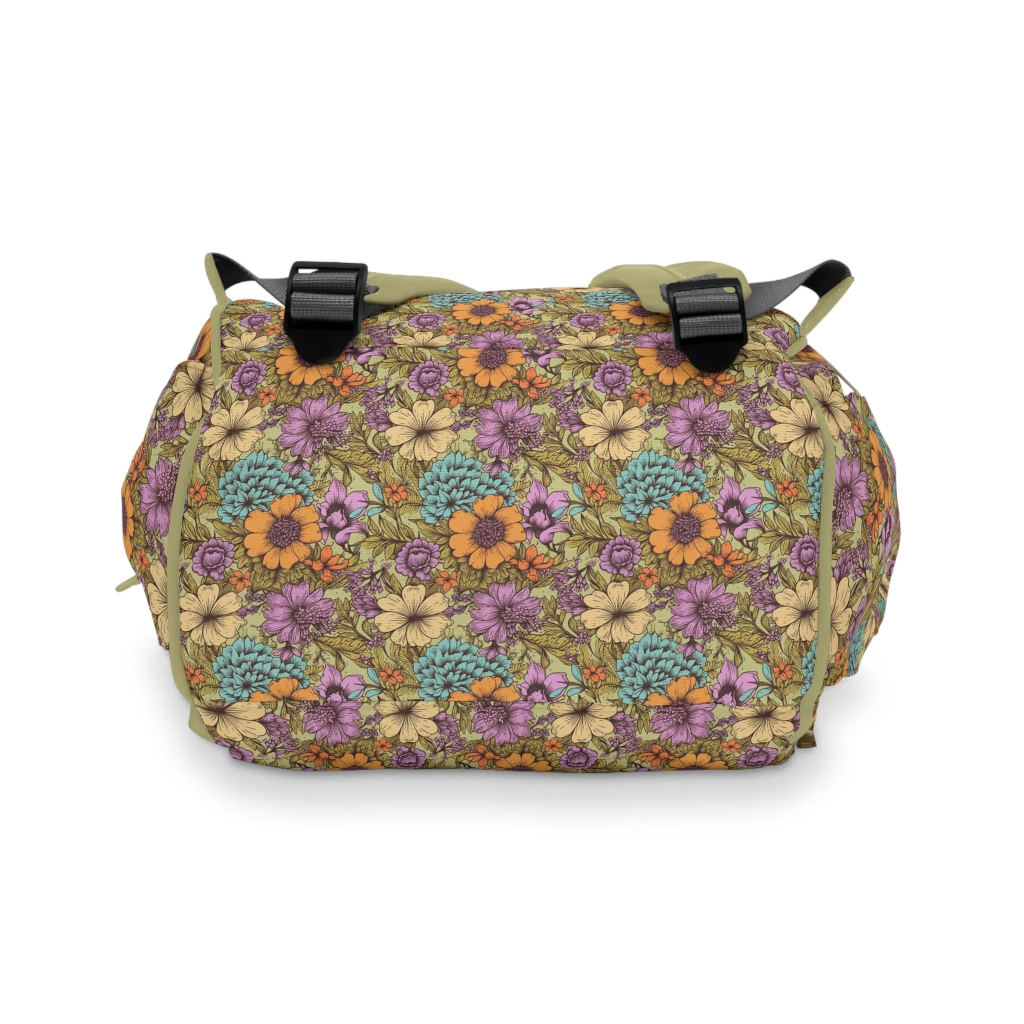 Boho Floral Diaper Backpack - Multifunctional & Spacious Floral Baby Bag for Trendy Parents