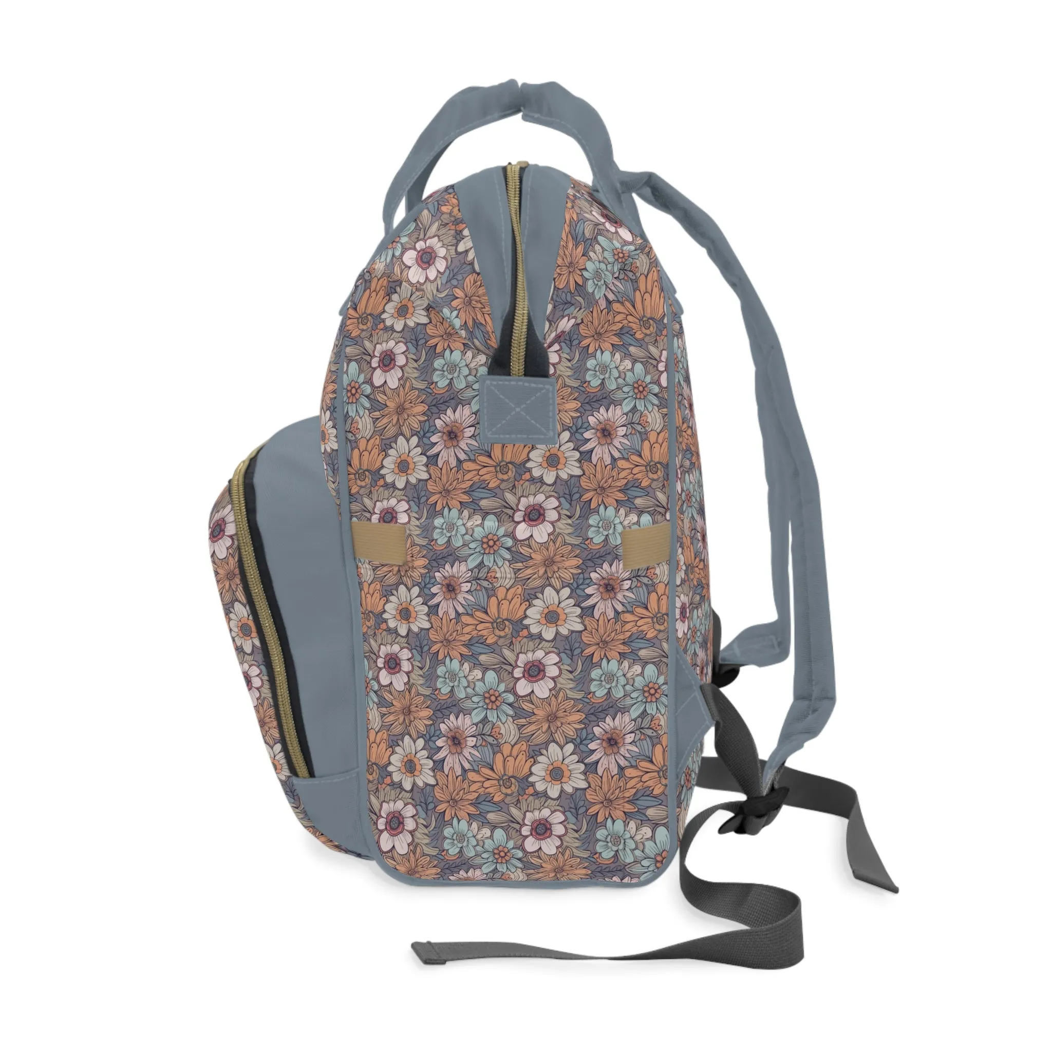 Boho Floral Diaper Backpack - Multifunctional & Spacious Floral Baby Bag for Trendy Parents