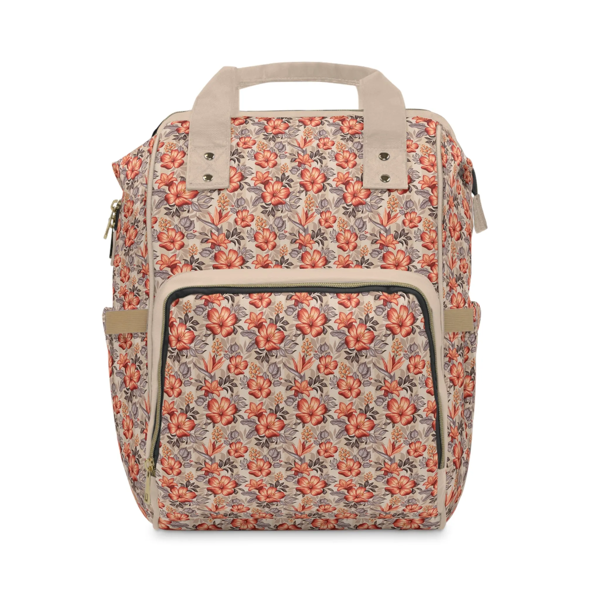 Boho Floral Diaper Backpack - Multifunctional & Spacious Floral Baby Bag for Trendy Parents