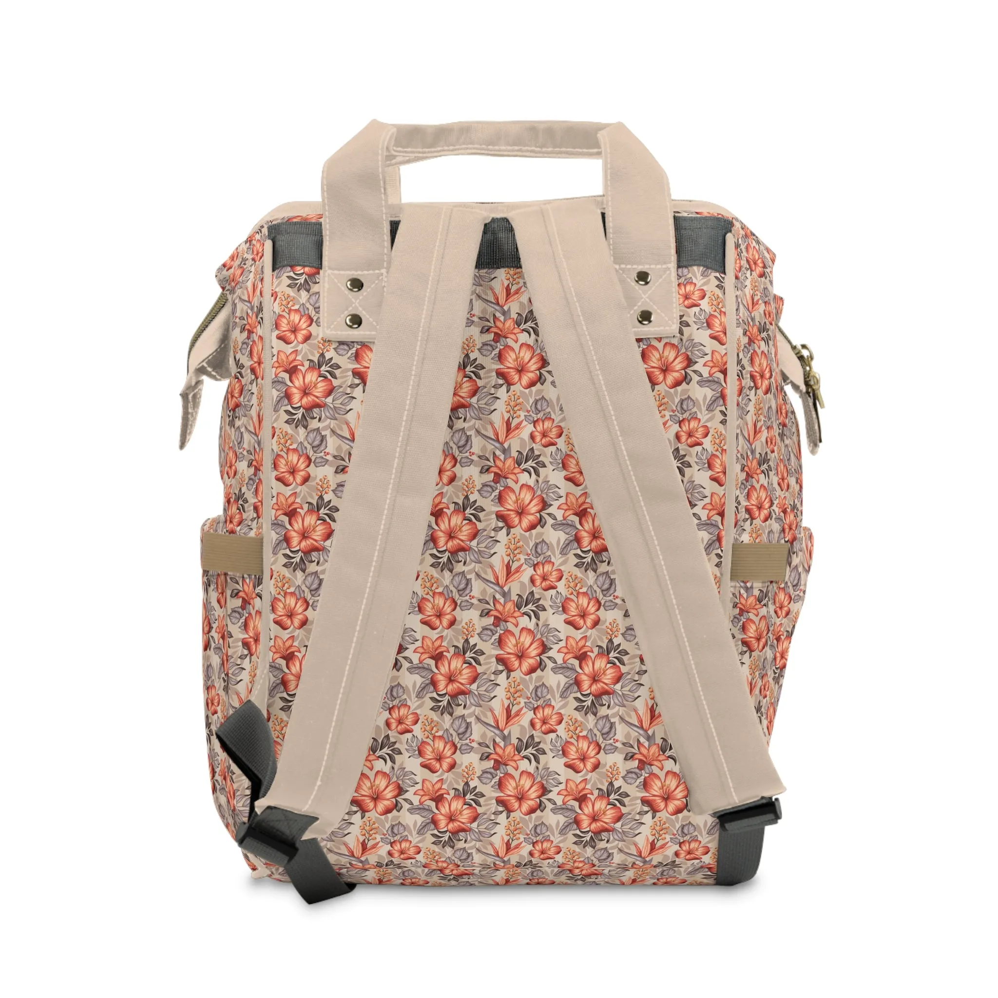 Boho Floral Diaper Backpack - Multifunctional & Spacious Floral Baby Bag for Trendy Parents