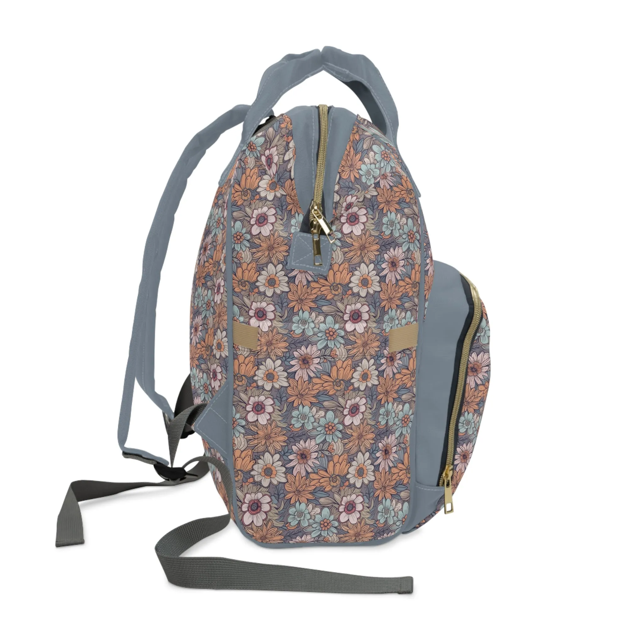 Boho Floral Diaper Backpack - Multifunctional & Spacious Floral Baby Bag for Trendy Parents