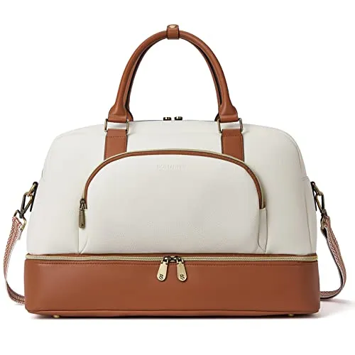 BOSTANTEN Weekender Leather Duffel Bag Carry On Large Tote