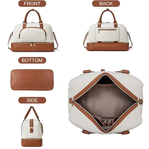 BOSTANTEN Weekender Leather Duffel Bag Carry On Large Tote